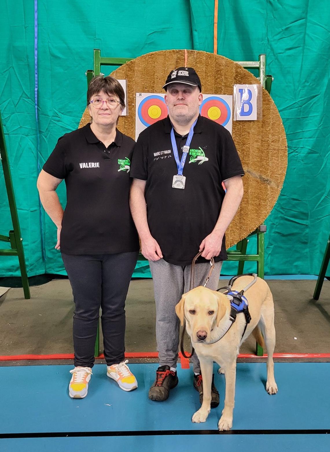 Valérie, Marc et Nash son chien